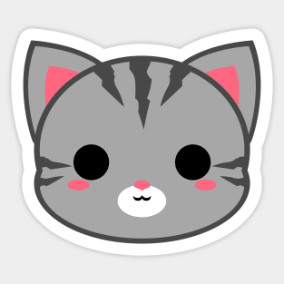 Cute Grey Tabby Cat Sticker